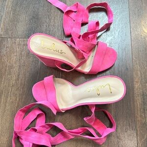 Lulu's Fuchsia Heeled Sandals